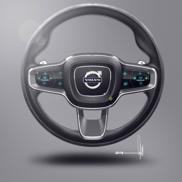 Volvo Concept Coupe Interior Steering Wheel design sketch