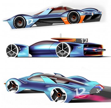 Alpine Vision Gran Turismo Concept Design Sketches by Joe Reeve