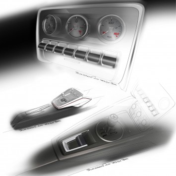 Audi TT ultra quattro concept - Center tunnel and console Design Sketch