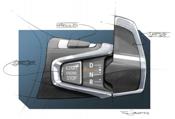 BMW i3 - Interior Design Sketch - Gear selector