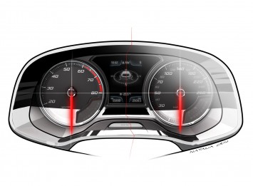 SEAT Leon ST Interior - Instrument Gauges Design Sketch