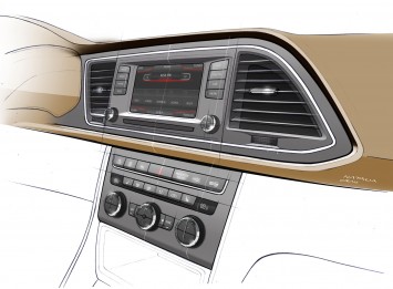 SEAT Leon ST Interior - Instrument Panel and Center Console Design Sketch