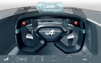 Alpine Vision Gran Turismo Concept Interior Design Sketch Steering Wheel by Victor Sfiazof