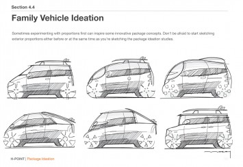 H-Point car design book - design sketches
