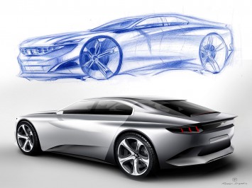 Peugeot Exalt Concept Design Sketch Rendering