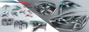 Volkswagen Golf Vision 2020 Concept - Interior design sketch