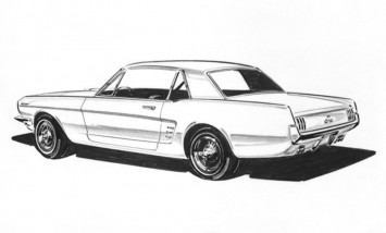 1963 Ford Mustang II Prototype-Design Sketch