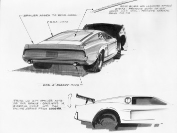 1966 Ford Mustang Mach 1 Concept - Design Sketch