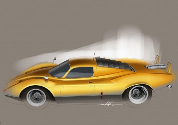 1968 Pagani Zonda Concept - Design Sketch Render
