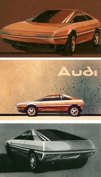 1981 Pininfarina Audi Quartz Concept Design Sketches