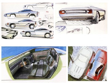 1984 Bertone Chevrolet Ramarro Concept Design Sketches