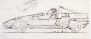 1988 Italdesign Aztec Concept Design Sketch Drawing