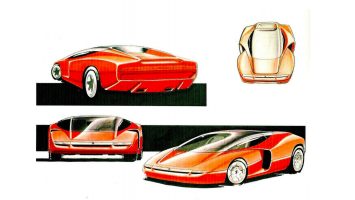 1989 Ferrari Mythos Design Sketches