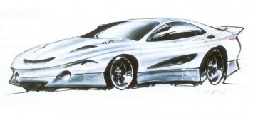 1990 Ford Mustang Rambo Concept - Design Sketch