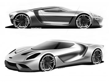 2016 Ford GT Design Sketch Renders by Colin Bonathan