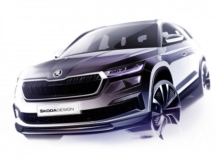Restyled Škoda Kodiaq: preview design sketches