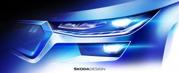 2021 Restyled Skoda Kodiaq Headlight Design Sketch Render