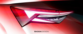 2021 Restyled Skoda Kodiaq Tail Light Design Sketch Render