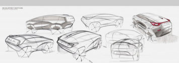 4 Design Sketches by Car Design Academy students