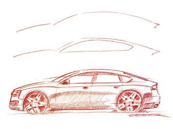  Audi A5 Sportback design sketch