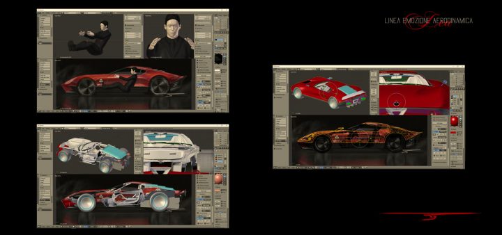 Alfa Romeo LEA Concept Design Process Blender 3D Model Screenshot