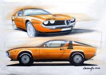 Alfa Romeo Montreal Design Sketch by Michele Leonello