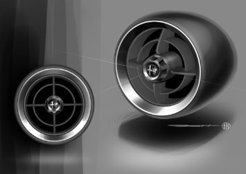 Alfa Romeo Stelvio Interior Air Vent Design Sketch