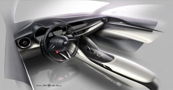 Alfa Romeo Stelvio Interior Design Sketch Render by Soohan Yun
