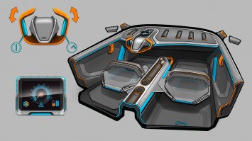 Alpine Utility Vehicle Concept - Interior Design Sketch