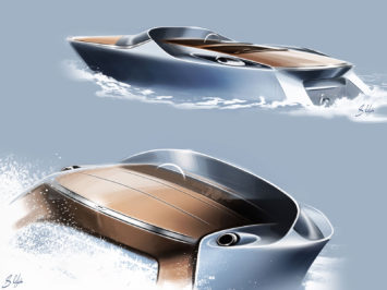 Aston Martin AM37 Powerboat Design Sketch Renders