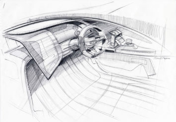 Aston Martin AM37 Powerboat Interior Design Sketch