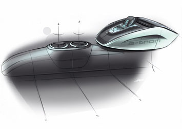 Audi A1 e tron interior design sketch