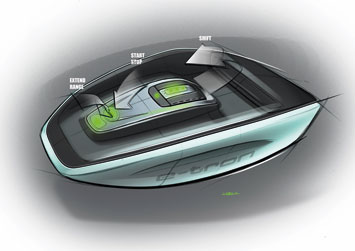 Audi A1 e tron interior design sketch