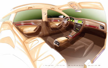 Audi A4 interior design sketch