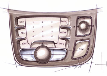 Audi A8 Center Console Design Sketch