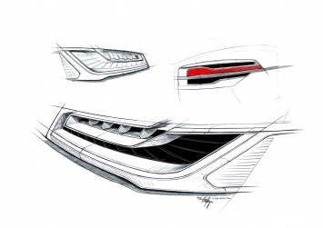Audi A8 Healight and Tail Light Design Sketches