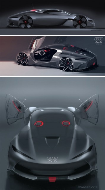 Audi Avus MKII Concept   Design Sketches by Liviu Tudoran