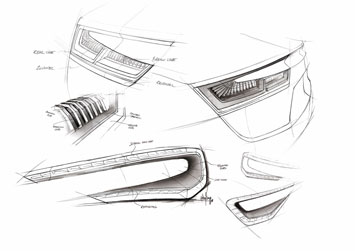 Audi E Tron Concept Headlight Design Sketch