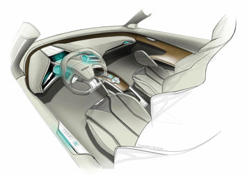 Audi e tron Concept Interior Design Sketch