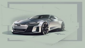 Audi e tron GT Concept Exterior Design Sketch by Parys Cybulski