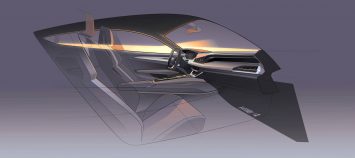 Audi e tron GT Concept Interior Design Sketch Render