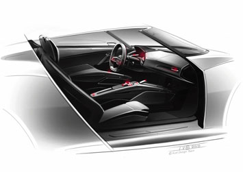 Audi e tron Spyder Interior Design Sketch