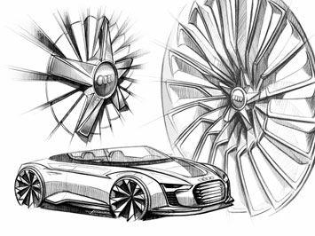 Audi e tron Spyder Wheels Design Sketch