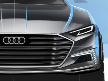 Audi Prologue allroad Concept Design Sketch Render Headlight and grille