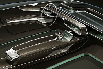 Audi Prologue allroad Concept Interior Design Sketch Render Cockpit