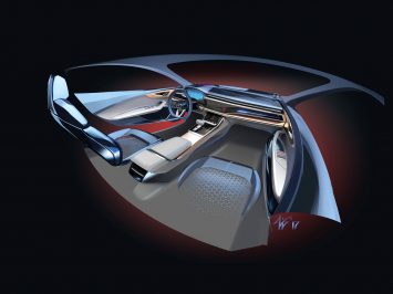 Audi Q8 Interior Design Sketch Render