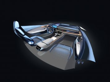 Audi Q8 Interior Design Sketch Render