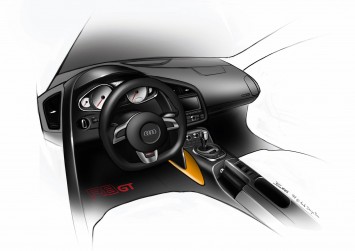 Audi R8 GT Spyder Interior Design Sketch