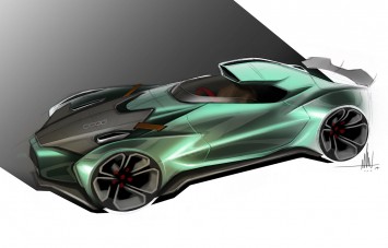 Audi Racecar Concept - design sketch by Michael McGee