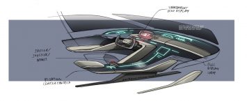 Audi RSQ e tron Concept Interior Design Sketch